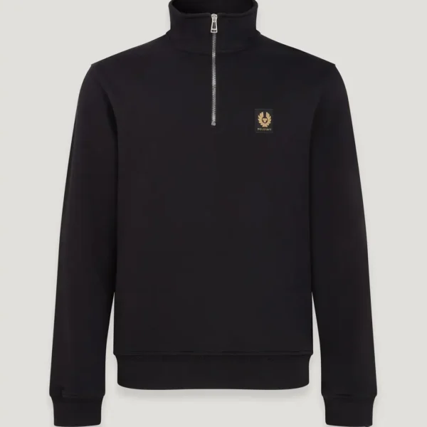 belstaff sweatshirt mit viertelreißverschluss